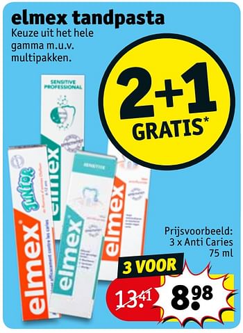 Promoties Elmex tandpasta anti caries - Elmex - Geldig van 22/09/2020 tot 04/10/2020 bij Kruidvat