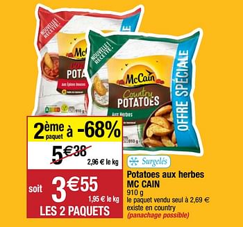 Promotions Potatoes aux herbes mc cain - Mc Cain - Valide de 22/09/2020 à 27/09/2020 chez Migros