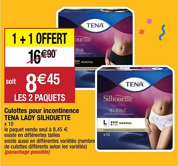 Promoties Culottes pour incontinence tena lady silhouette - Tena - Geldig van 22/09/2020 tot 27/09/2020 bij Migros