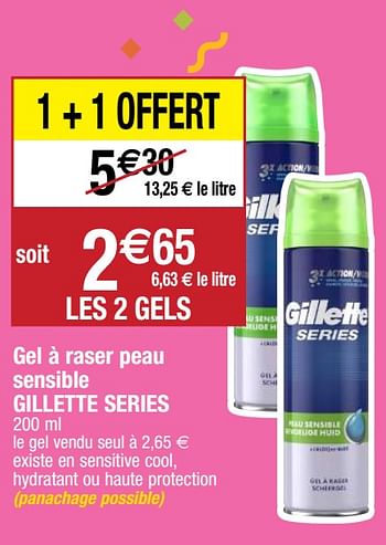 Promotions Gel à raser peau sensible gillette series - Gillette - Valide de 22/09/2020 à 27/09/2020 chez Migros