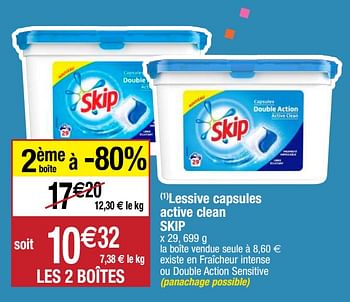 Promotions Lessive capsules active clean skip - Skip - Valide de 22/09/2020 à 27/09/2020 chez Migros