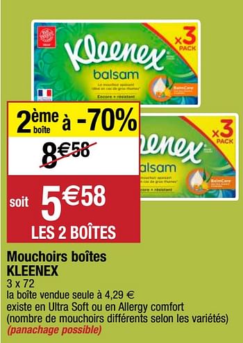 Promotions Mouchoirs boîtes kleenex - Kleenex - Valide de 22/09/2020 à 27/09/2020 chez Migros