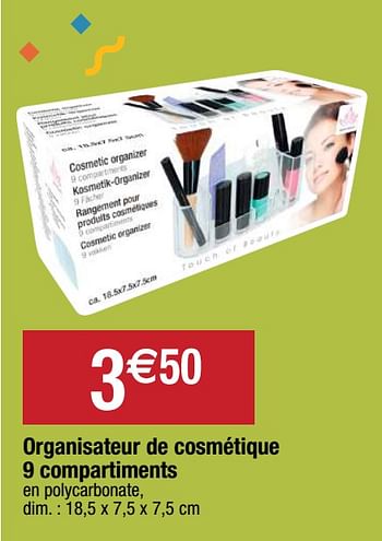 Promotions Organisateur de cosmétique 9 compartiments - Produit Maison - Migros - Valide de 22/09/2020 à 27/09/2020 chez Migros