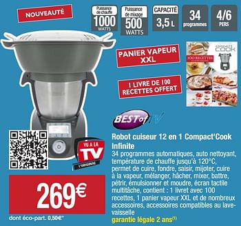 Promotions Best of tv robot cuiseur 12 en 1 compact`cook infinite - Best of Tv - Valide de 22/09/2020 à 27/09/2020 chez Migros