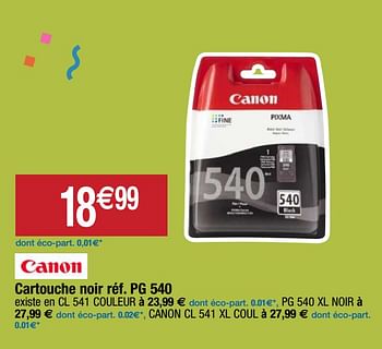 Promotions Canon cartouche noir réf. pg 540 - Canon - Valide de 22/09/2020 à 27/09/2020 chez Migros