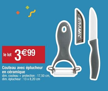Promoties Couteau avec éplucheur en céramique - Huismerk - Migros - Geldig van 22/09/2020 tot 27/09/2020 bij Migros