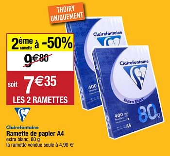 Promotions Ramette de papier a4 - Clairefontaine - Valide de 22/09/2020 à 27/09/2020 chez Migros