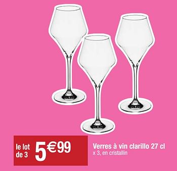 Promoties Verres à vin clarillo - Huismerk - Migros - Geldig van 22/09/2020 tot 27/09/2020 bij Migros