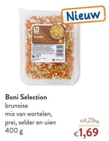 Promotions Boni selection brunoise mix van wortelen, prei, selder en uien - Boni - Valide de 23/09/2020 à 06/10/2020 chez OKay