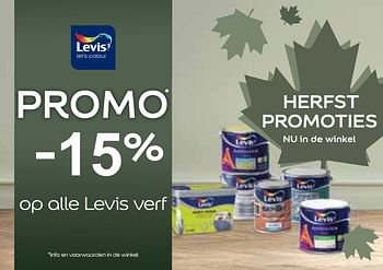 Promoties -15% op alle levis verf - Levis - Geldig van 25/09/2020 tot 18/10/2020 bij Euro Shop