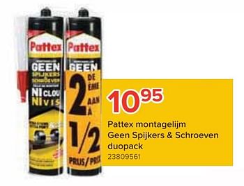 Promoties Montagelijm geen spijker + schroeven - Pattex - Geldig van 25/09/2020 tot 18/10/2020 bij Euro Shop