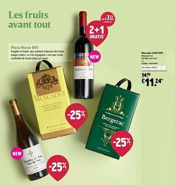 Promotions Muscadet 2018-2019 muscadet a.c. vin blanc de loire - Vins blancs - Valide de 24/09/2020 à 14/10/2020 chez Delhaize