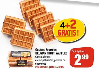 Promotions Gaufres fourrées belgian frutti waffles - BELGIAN FRUTTI WAFFLES - Valide de 23/09/2020 à 29/09/2020 chez Match