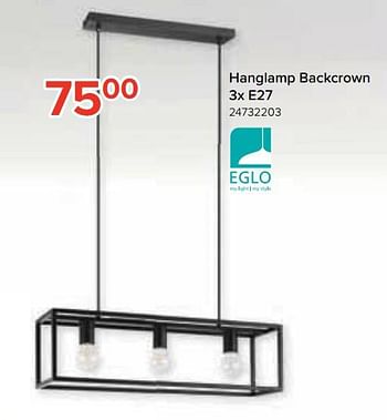 Promoties Hanglamp backcrown - Eglo - Geldig van 25/09/2020 tot 18/10/2020 bij Euro Shop