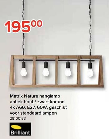 Promoties Matrix nature hanglamp - Brilliant - Geldig van 25/09/2020 tot 18/10/2020 bij Euro Shop
