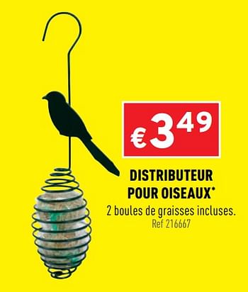 Promoties Distributeur pour oiseaux - Huismerk - Trafic  - Geldig van 23/09/2020 tot 27/09/2020 bij Trafic