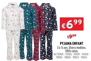 Promotions Pyjama enfant - Produit maison - Trafic  - Valide de 23/09/2020 à 27/09/2020 chez Trafic