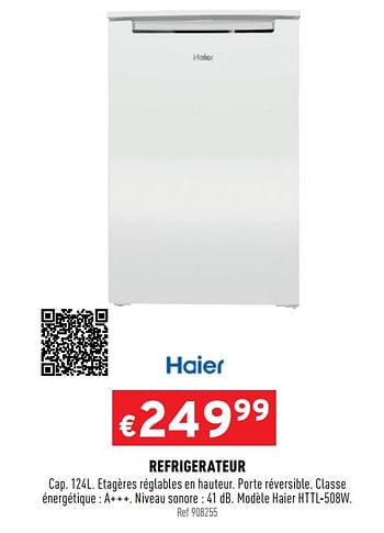 Promoties Refrigerateur haier httl-508w - Haier - Geldig van 23/09/2020 tot 27/09/2020 bij Trafic