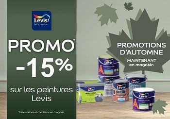 Promotions -15% sur les peintures levis - Levis - Valide de 25/09/2020 à 18/10/2020 chez Euro Shop