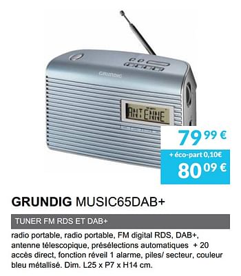 Promotions Radio grundig music65dab+ - Grundig - Valide de 01/07/2020 à 31/03/2021 chez Copra