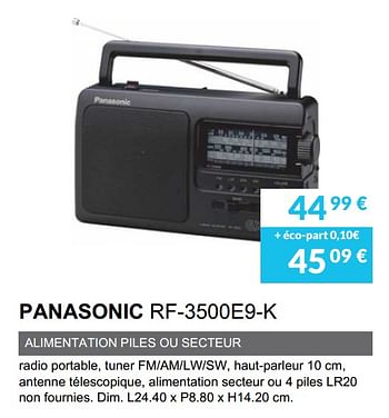 Promotions Radio panasonic rf-3500e9-k - Panasonic - Valide de 01/07/2020 à 31/03/2021 chez Copra