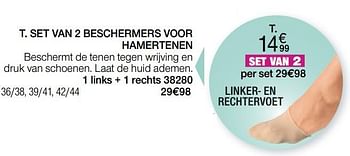Promoties Set van 2 beschermers voor hamertenen - Huismerk - Damart - Geldig van 22/09/2020 tot 15/12/2020 bij Damart