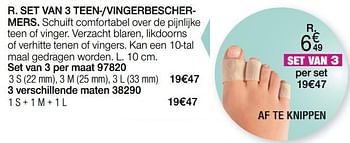 Promoties Set van 3 teen--vingerbeschermers - Epitact - Geldig van 22/09/2020 tot 15/12/2020 bij Damart