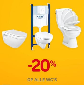 Promoties -20% op alle wc`s - Grohe - Geldig van 30/09/2020 tot 12/10/2020 bij Brico