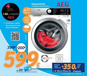 Promoties Aeg wasmachine l7fe862e prosteam - AEG - Geldig van 28/09/2020 tot 31/10/2020 bij Krefel