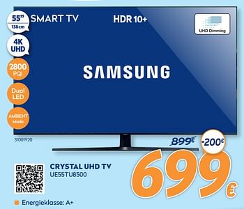 Promoties Samsung crystal uhd tv ue55tu8500 - Samsung - Geldig van 28/09/2020 tot 31/10/2020 bij Krefel