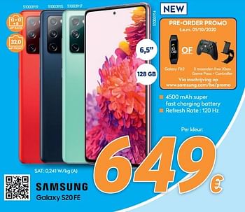 Promotions Samsung galaxy s20fe - Samsung - Valide de 28/09/2020 à 31/10/2020 chez Krefel