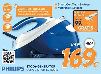 Promoties Philips stoomgenerator gc8731-20 perfectcare - Philips - Geldig van 28/09/2020 tot 31/10/2020 bij Krefel