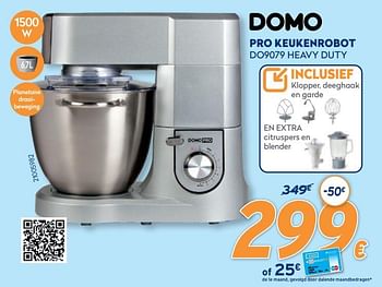 Promoties Domo elektro pro keukenrobot do9079 heavy duty - Domo elektro - Geldig van 28/09/2020 tot 31/10/2020 bij Krefel