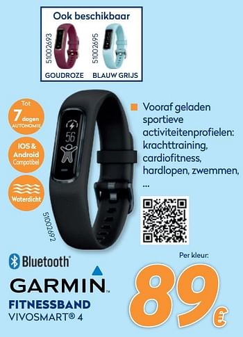 Promotions Garmin fitnessband vivosmart 4 - Garmin - Valide de 28/09/2020 à 31/10/2020 chez Krefel