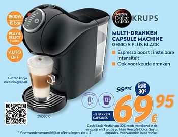 Promoties Krups multi-dranken capsule machine genio s plus black - Krups - Geldig van 28/09/2020 tot 31/10/2020 bij Krefel