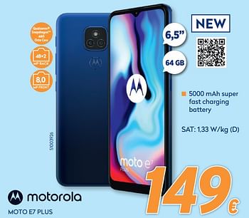 Promoties Motorola moto e7 plus - Motorola - Geldig van 28/09/2020 tot 31/10/2020 bij Krefel