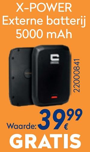Promoties X-power externe batterij 5000 mah - Crosscall - Geldig van 28/09/2020 tot 31/10/2020 bij Krefel