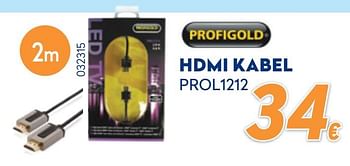 Promoties Hdmi kabel prol1212 - ProfiGold - Geldig van 28/09/2020 tot 31/10/2020 bij Krefel