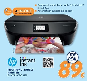 Promoties Hp multifunctionele printer envy photo 6220 - HP - Geldig van 28/09/2020 tot 31/10/2020 bij Krefel