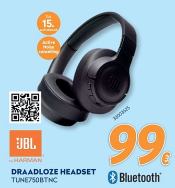 Promotions Jbl draadloze headset tune750btnc - JBL - Valide de 28/09/2020 à 31/10/2020 chez Krefel