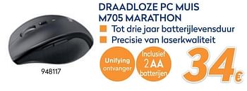 Promoties Logitech draadloze pc muis m705 marathon - Logitech - Geldig van 28/09/2020 tot 31/10/2020 bij Krefel