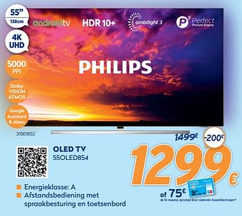 Promoties Philips oled tv 55oled854 - Philips - Geldig van 28/09/2020 tot 31/10/2020 bij Krefel