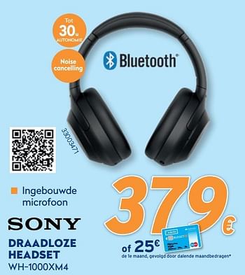 Promoties Sony draadloze headset wh-1000xm4 - Sony - Geldig van 28/09/2020 tot 31/10/2020 bij Krefel
