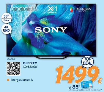 Promotions Sony oled tv kd-55ag8 - Sony - Valide de 28/09/2020 à 31/10/2020 chez Krefel
