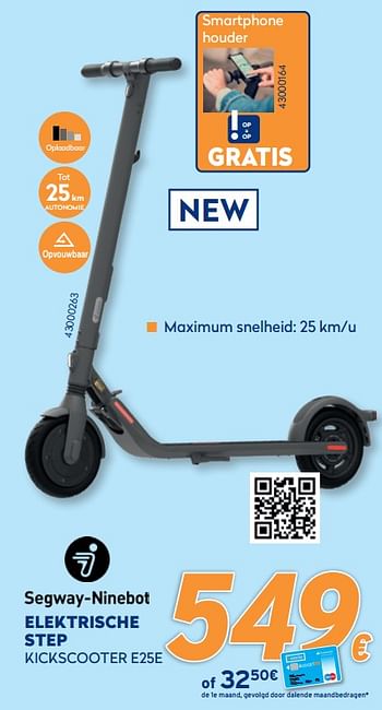 Promoties Elektrische step kickscooter e25e - Segway - Geldig van 28/09/2020 tot 31/10/2020 bij Krefel