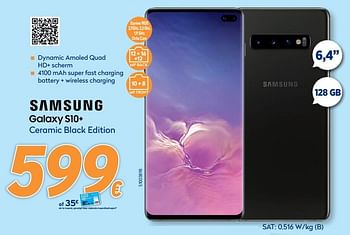 Promoties Samsung galaxy s10+ ceramic black edition - Samsung - Geldig van 28/09/2020 tot 31/10/2020 bij Krefel