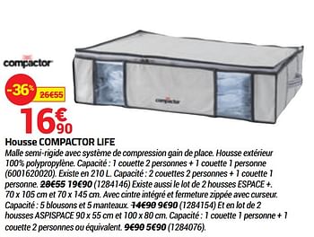 Promoties Housse compactor life - Compactor - Geldig van 16/09/2020 tot 04/10/2020 bij Bricorama