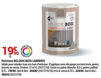 Promoties Peinture relook bois lambris - Huismerk - Bricorama - Geldig van 16/09/2020 tot 04/10/2020 bij Bricorama