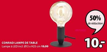 Promoties Conrad lampe de table - Huismerk - Jysk - Geldig van 21/09/2020 tot 04/10/2020 bij Jysk