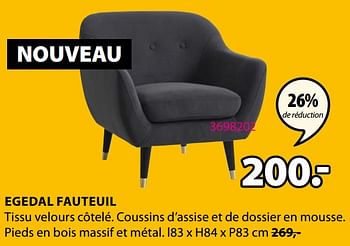 Promotions Egedal fauteuil - Produit Maison - Jysk - Valide de 21/09/2020 à 04/10/2020 chez Jysk